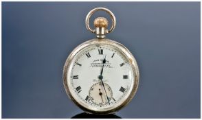 John Elkan Colonial Open Faced Silver Pocket Watch. Hallmarked Birmingham 1894. Working order. Good