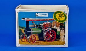 Mamod Steam Tractor Model, 1972, complete with vapourising spirit lamp filler funnel and a