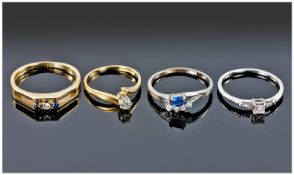Three 18ct Gold Sapphire and Diamond Rings,  + 1 Other