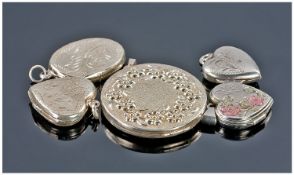 Collection Of Five Silver Lockets.