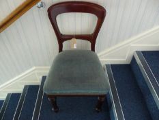 Mid Victorian Mahogany Side Chair, stamped to undersides of seat rails, `L.N.W.R`. for `London