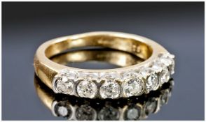 18ct Gold Set Seven Stone Diamond Ring the diamonds of good colour & clarity. The diamond weight