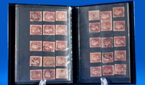 Small Stock Book of Around 240 Victorian Penny Red stars with large crown water mark.