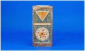 Troika - Early - Rectangle Shaped Brick Vase. Marked Troika Cornwall. 8.5 inches high.