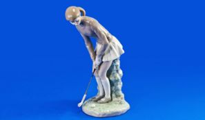 Lladro Figure ``Woman Golfer``, model number 4851. Issue year 1973. Height 10.25 inches. Excellent