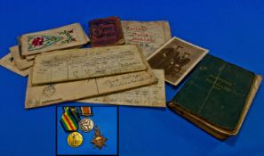 Military Interest Comprising Three WW1 Medals Awarded To J.33687  E F Luker L Tel R N. Together