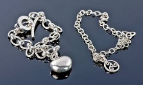 Two Silver Bracelets, One Marked Links London.