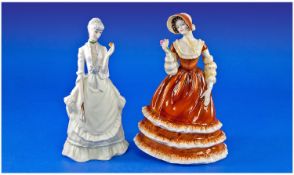 Coalport Figure, `Ladies of Fashion, Lynne`, together with a Royal Worcester bisque figure, `