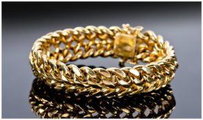 18ct Gold Fancy Link Bracelet Solid Links. Length 7¾ Inches,  Weight 127 Grammes.