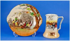 Royal Doulton English Old Scenes Series Ware Plate `The Gipsies` D4983. 10`` in height. Plus Royal