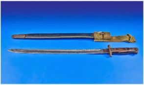 British 1907 Pattern Bayonet. Together With Scabbard And Frog.