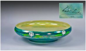 Shelley Art Deco Walter Slater Bowl, decorated with tulips with a lustre finish, measuring 10