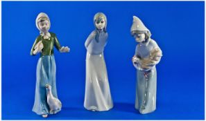 Lladro Figure plus two others.