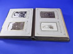 Full Victorian Leather Photo Album Containing Carte De Visite, Cabinet Cards & Photographs.