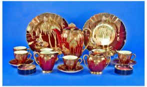 Carleton Ware Impressive 20 piece Coffee Service. New Stork Design Rouge Royale. Comprising Coffee