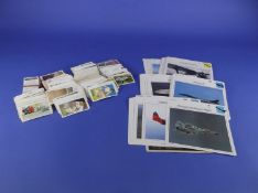 Selection of 50 Large Airplane Cards and some trade cards and postcards of George VII and Princess