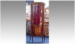 Louis XV Style Demi-Lune Display Cabinet, fitted with two glass shelves, perspex glazing to doors,