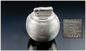 Silver Retro Witchball By Comyns Table Cigarette Lighter. Hallmark London 1964. 3`` in height.