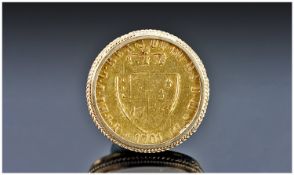 9ct Gold Mounted George III Card Token, Diameter 28mm.