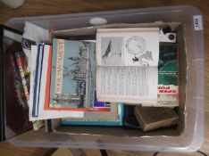 Large Box Of Collectables, ephemera, pamphlets, model cards, pelican & Dandy books, antiquarian