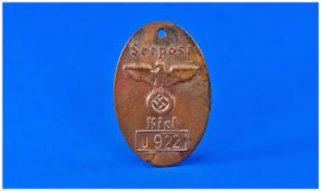 WWII German U Boat Tag Sea Post