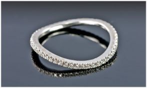 9ct White Gold Diamond Full Eternity Ring, Set With Round Brilliant Cut Diamonds, Unmarked, Tests