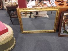 Large Modern Gilt Wall Mirror, with decorative frame, fitted with bevelled edge glass, 30 inches