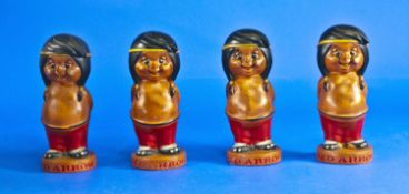 Four Rubber `Red Arrow` Advert Indian Figures.