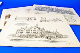 Collection of 15 Architectural Drawings From ``The Building News``. 1890`s, mainly London