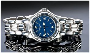 Gents Maurice De Mauriac Wristwatch, Blue Dial With Date Aperture.