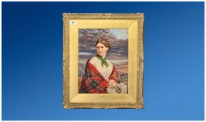 Extremely Fine Watercolour Of Burns Highland Mary By T.Hampson Jones (1846-1916)monogrammed to