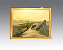 Oil on Canvas `Yorkshire Moors` 1988. Signed Tortice lower right. 23.5 by 18 inches. Framed.