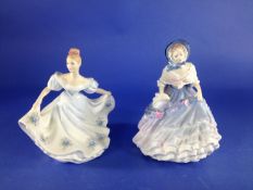Two Royal Doulton Figurines, `Kathy` HN 3305, 7.25`` in height & `Alice` HN 3368, 8.25`` in height.