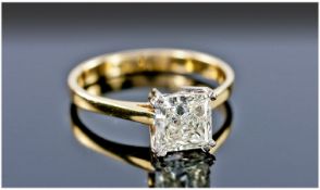 Diamond Solitaire Ring, Set With A Princess Cut Diamond, Estimated Diamond Weight 1.20ct, SI