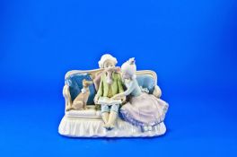 Lladro Figure `Story Time`, model no 5229. Issued 1984, last year 1990. 6.25 x 10.25 inches.
