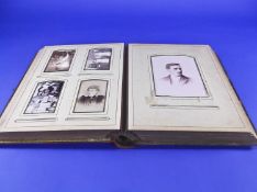 Full Victorian Leather Photo Album Containing Carte, De-Viste, Cabinet Cards & Photographs.