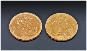 Two Full Sovereigns 1913 & 1976