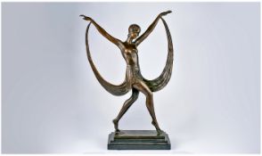 A 20th Century Bronze Figure ``Skirt Dancer``. Signed Fayral to base, with a foundry mark.