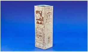 Troika Rectangular Vase. Signed to base. 8.75`` in height.
