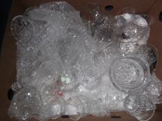 Box Of Assorted Glassware Including various glass ornaments & drinking glasses