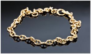 18ct Gold Fancy Link Chain, Solid Figure Of Eight Links. Length 17 Inches,  Weight 56.4 Grammes.