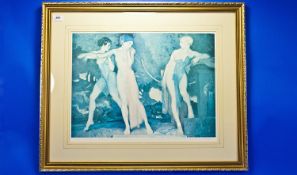 Russel Flint Limited Edition Framed Print, 540 / 850. Gallery sticker to bottom left, 23 x 18