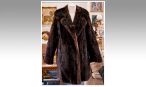 Dark Brown Ladies Dyed Racoon Fur Jacket