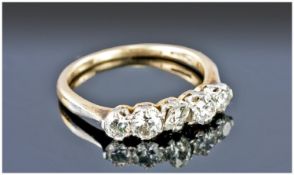 18ct Gold Diamond Ring Set With Five Round Brilliant Cut Diamonds, Centre Stone Requires Re-