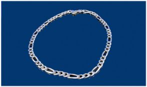 Silver Figaro Chain, Length 18 Inches. Complete In Box.