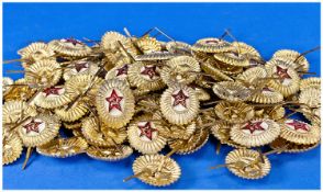 Approx 100 Russian Cap Badges