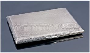 Silver 1920`s Engine Turned Cigarette Case. Hallmark Birmingham 1921. 6ozs, 8grams. 4.5 x 3.5