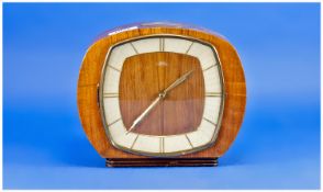 Mid 1960`s Teak Cased Mantle Clock, inscribed to dial, `Smiths Tempora`, teak cased mantle clock,