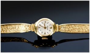 Ladies 18ct Gold `Nivada` Wristwatch. Manual Wind. Working But Not Tested For Accuracy.