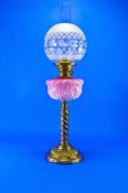 Victorian Oil Lamp & Shade 20`` in height.